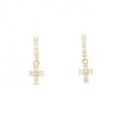 K18YG クロス ダイヤモンド ピアス 0.20CT