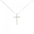 K18YG クロス ダイヤモンド ネックレス 0.15CT