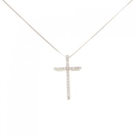 K18YG クロス ダイヤモンド ネックレス 0.15CT