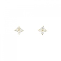 K18YG フラワー ダイヤモンド ピアス 0.24CT