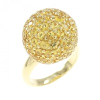K18YG サファイヤ リング 5.49CT 拡散処理未検査