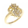 K18YG フラワー ダイヤモンド リング 0.50CT