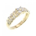 K18YG フラワー ダイヤモンド リング 0.27CT