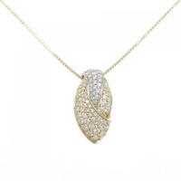 K18YG/PT パヴェ ダイヤモンド ネックレス 1.40CT