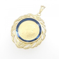 K18YG枠 ダイヤモンド コイン ペンダント 0.08CT