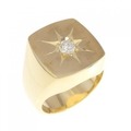 K18YG 印台 ダイヤモンド リング 0.24CT