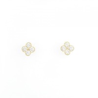 【新品】K18YG フラワー ダイヤモンド ピアス 0.506CT