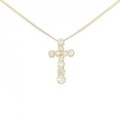 K18YG クロス ダイヤモンド ネックレス 0.38CT