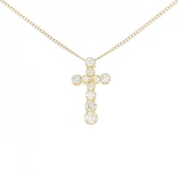 K18YG クロス ダイヤモンド ネックレス 0.38CT