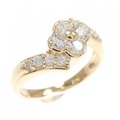 K18YG フラワー ダイヤモンド リング 0.52CT