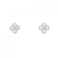 【新品】PT フラワー ダイヤモンド ピアス 0.502CT