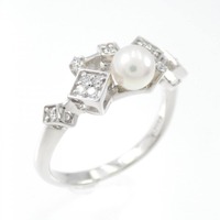 K18WG アコヤパール リング 4.7mm