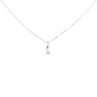 K18WG スター ダイヤモンド ネックレス 0.02CT