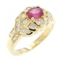 K18YG ルビー リング 0.62CT