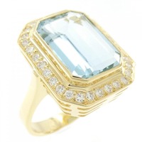 18KYG アクアマリン リング 5.47CT