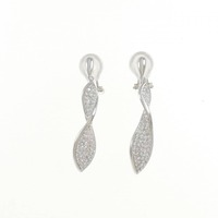 K18WG/K14WG ダイヤモンド イヤリング 0.80CT