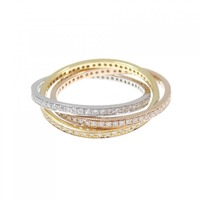 K18スリーカラー フルエタニティ ダイヤモンド リング 0.70CT