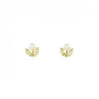 K18YG フラワー アコヤパール ピアス
