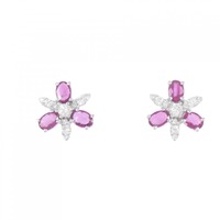 K18WG ルビー ピアス 0.86CT