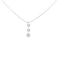 K18WG スリーストーン ダイヤモンド ネックレス 0.50CT