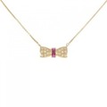 K18YG リボン ルビー ネックレス 0.30CT
