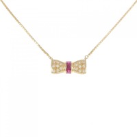 K18YG リボン ルビー ネックレス 0.30CT