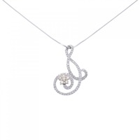 K18WG/750WG フラワー ダイヤモンド ネックレス 0.70CT