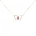 ポンテヴェキオ バタフライ ルビー ネックレス 0.11CT