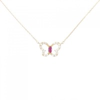 ポンテヴェキオ バタフライ ルビー ネックレス 0.11CT