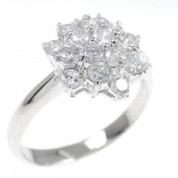 PT フラワー ダイヤモンド リング 0.74CT