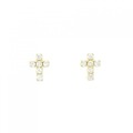 K18YG クロス ダイヤモンド ピアス 0.24CT