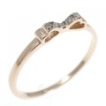 K18PG リボン ダイヤモンド リング 0.03CT
