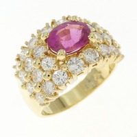 K18YG トルマリン リング 1.36CT