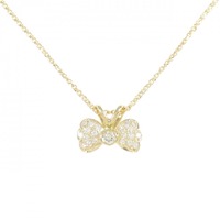 K18YG/750YG リボン ダイヤモンド ネックレス 0.45CT