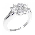K18WG フラワー ダイヤモンド リング 1.06CT