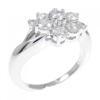 K18WG フラワー ダイヤモンド リング 1.06CT