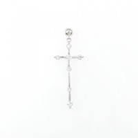 PT クロス ダイヤモンド ピアス 片耳 0.40CT
