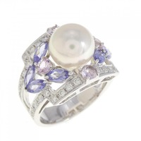 K18WG アコヤパール リング 9mm