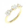 【リメイク】K18YG ダイヤモンド リング 0.328CT 0.307CT 0.301CT F SI2 VG-GOOD