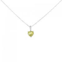 K18WG ハート スフェーン ネックレス 0.85CT