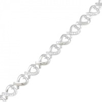 K18WG ハート ダイヤモンド ブレスレット 0.28CT