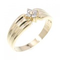 K18YG フラワー ダイヤモンド リング 0.07CT