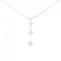 K18WG スリーストーン ダイヤモンド ネックレス 1.00CT