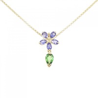 K18YG フラワー タンザナイト ネックレス