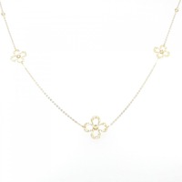 K18YG フラワー ダイヤモンド ネックレス 0.16CT