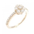 K18PG フラワー ダイヤモンド リング 0.50CT