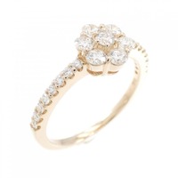 K18PG フラワー ダイヤモンド リング 0.50CT