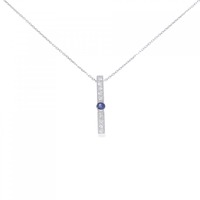 K18WG/PT サファイヤ ネックレス 0.21CT