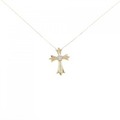 【新品】K18YG クロス ダイヤモンド ネックレス 0.07CT
