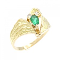 K18YG エメラルド リング 0.19CT
